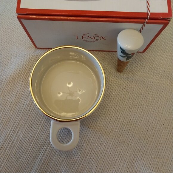 Lenox Holly Berry Holiday Wine Coaster And Stopper - Picture 5 of 6
